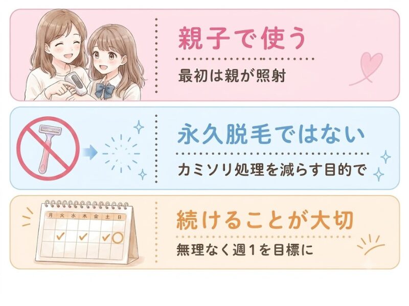 中学生が家庭用脱毛器を使う前に知っておきたい3つの注意点