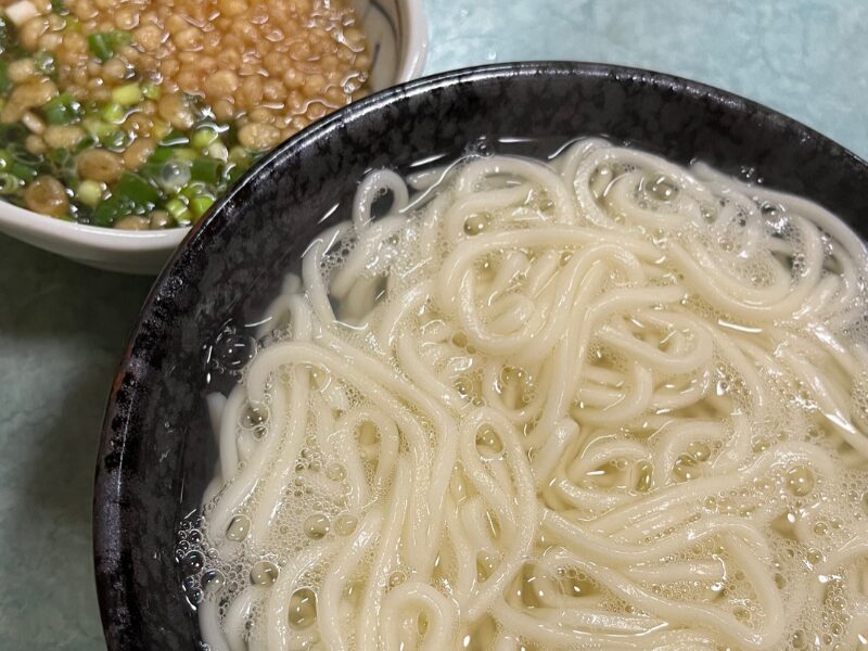 釜揚げうどん戸隠本店のうどんとつけ汁の写真