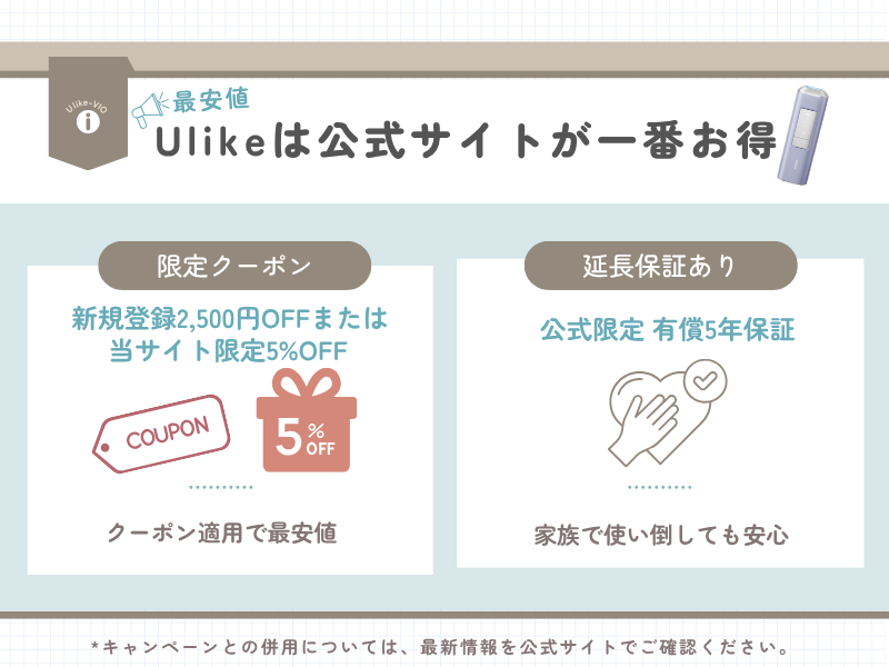Ulike Air Pro Sを公式サイトで買うメリットをイラスト化した画像